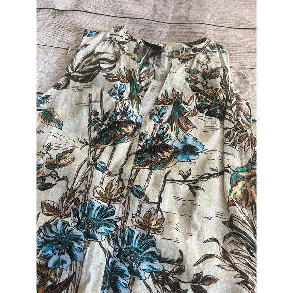 NWT Elie by Elie Tahari 100% Linen A-Line Shift Dress Tropical Floral Print Sz S - Picture 5 of 6
